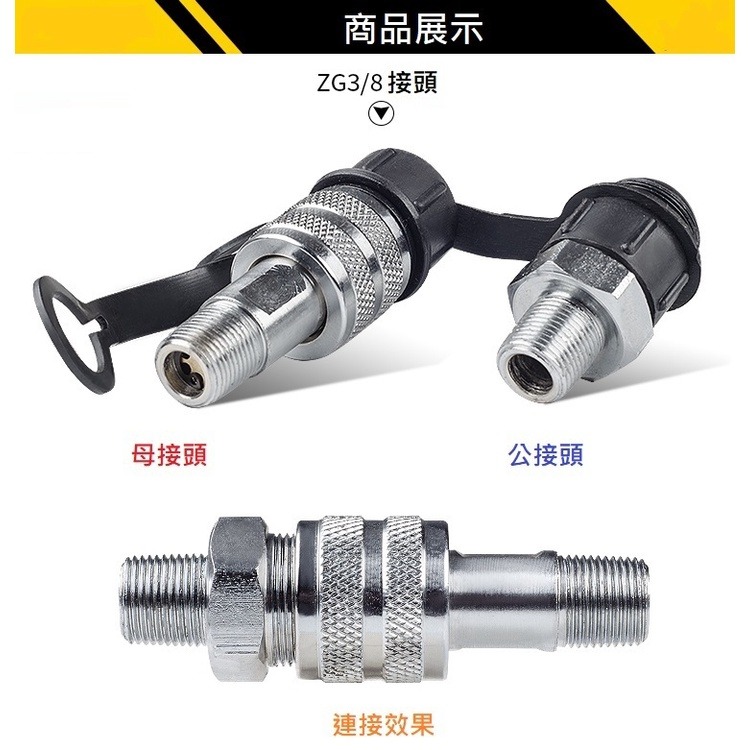 【現貨】油壓配件快速接頭 高壓油管 公接頭 or 母接頭 ZG 3/8-細節圖2
