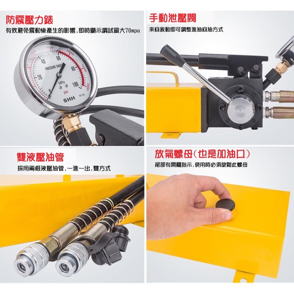 【現貨】油壓幫浦 泵浦 方泵CP-800S 700S 雙回路 小型油壓泵浦 双向泵 高壓泵浦 油壓泵 700Kg/cm-細節圖4