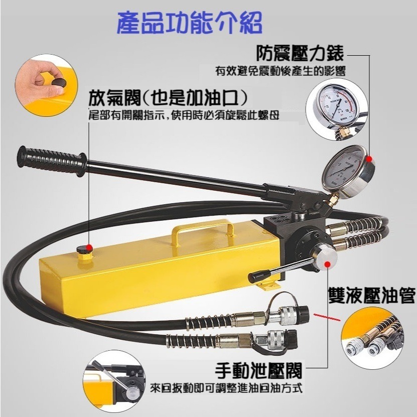 【現貨】油壓幫浦 泵浦 方泵CP-800S 700S 雙回路 小型油壓泵浦 双向泵 高壓泵浦 油壓泵 700Kg/cm-細節圖3