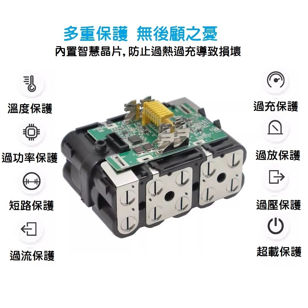 【台灣現貨】牧田 18650 鋰池外殼套料 18V鋰電池 含保護板 大板 10芯 替代Makita BL1830-細節圖4