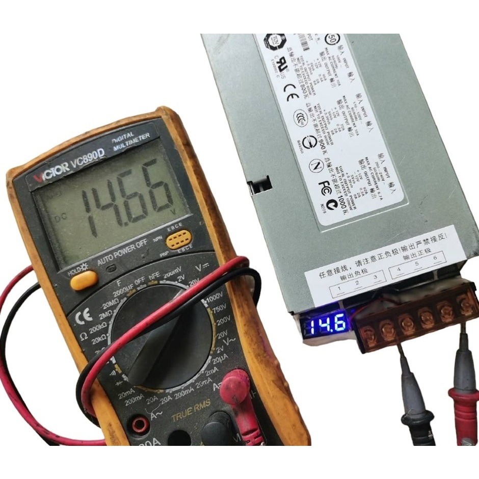 【工業等級】HP伺服器電源改裝 14.6V 65A 1000W 大功率 220/110V變壓器 足瓦鉑金 磷酸鐵鋰充電器-細節圖4