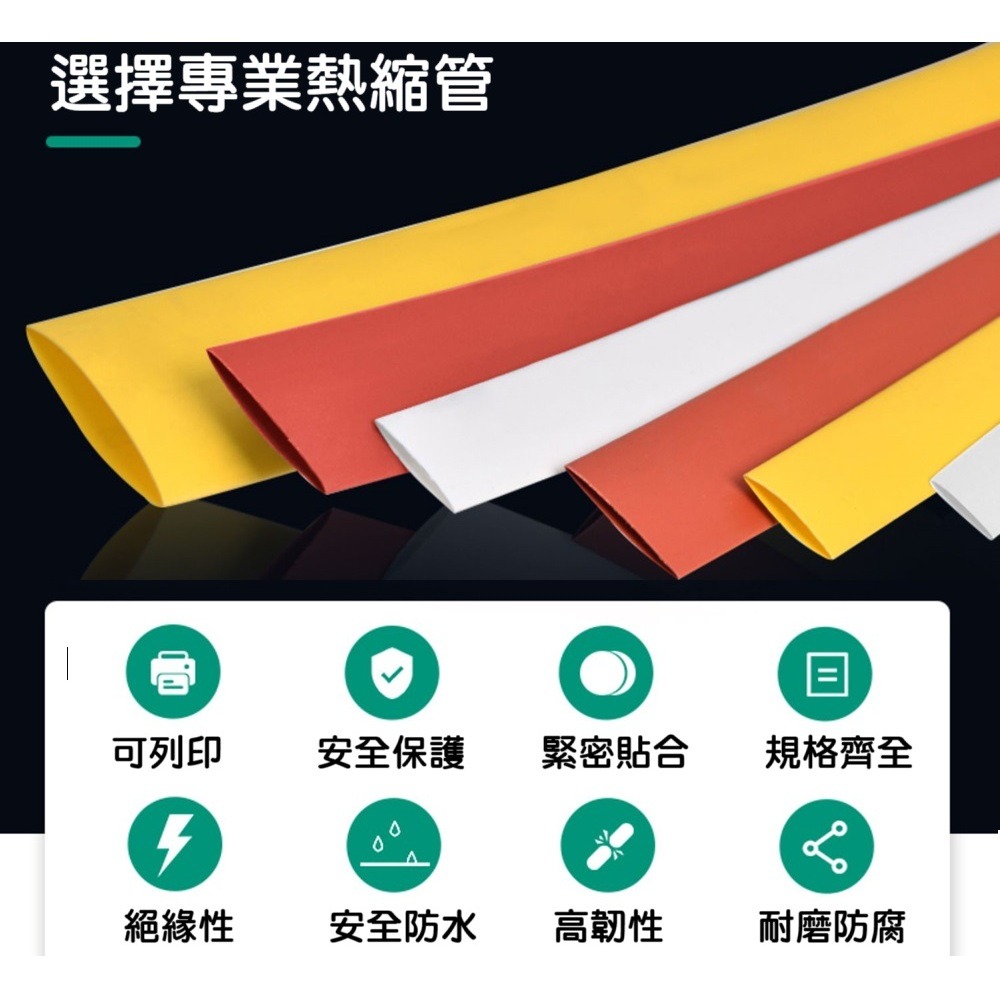 【線號機耗材】線號機專用熱縮管 絕緣阻燃套管 PE防水加厚 熱縮套管 碩方 白色 黃色-細節圖3