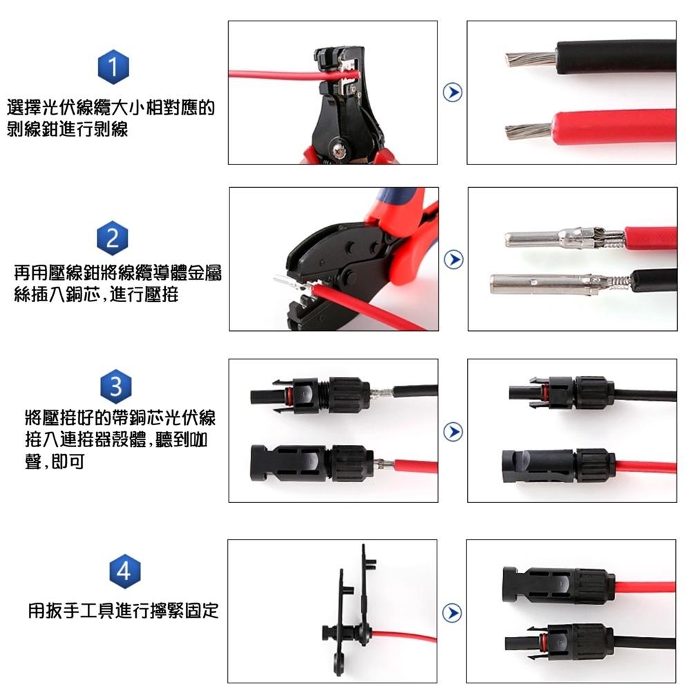 【現貨出清】1500V 太陽能電池板連接器 國標 MC4光伏連接器 公母插頭 MC4接頭 IP67防水 史陶比爾可參考-細節圖5