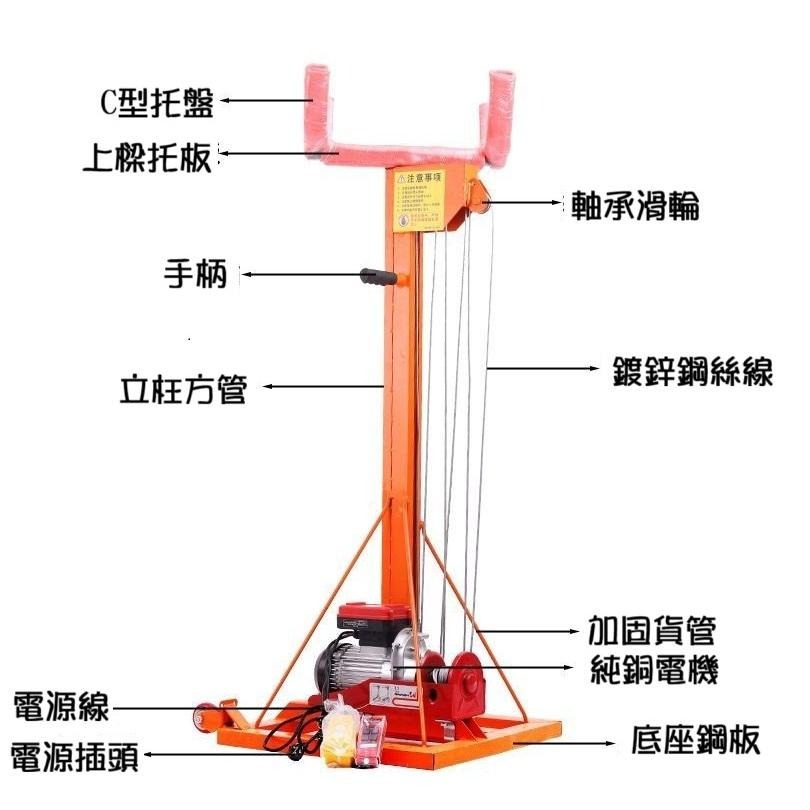【高雄現貨】鐵捲門電動升降機 冷氣 雨棚舉升機 玻璃 小型舉升機 管道升高 提升 110V/220V 電機可選 高空作業-細節圖3