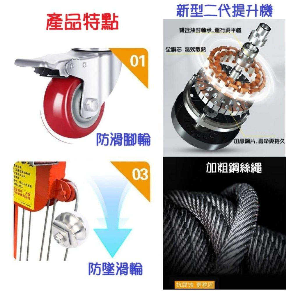 【高雄現貨】鐵捲門電動升降機 冷氣 雨棚舉升機 玻璃 小型舉升機 管道升高 提升 110V/220V 電機可選 高空作業-細節圖5