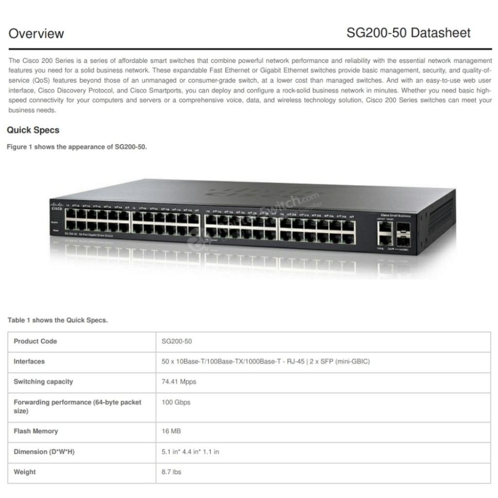 【現貨】思科 SG200-50 企業級路由器 48口 Gigabit  二層可網管交換機  CISCO SLM2048T-細節圖3
