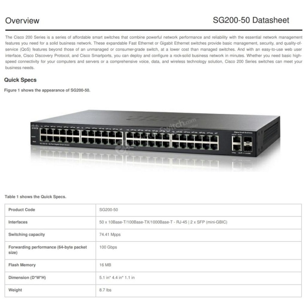 【現貨】思科 SG200-50 企業級路由器 48口 Gigabit  二層可網管交換機  CISCO SLM2048T-細節圖3
