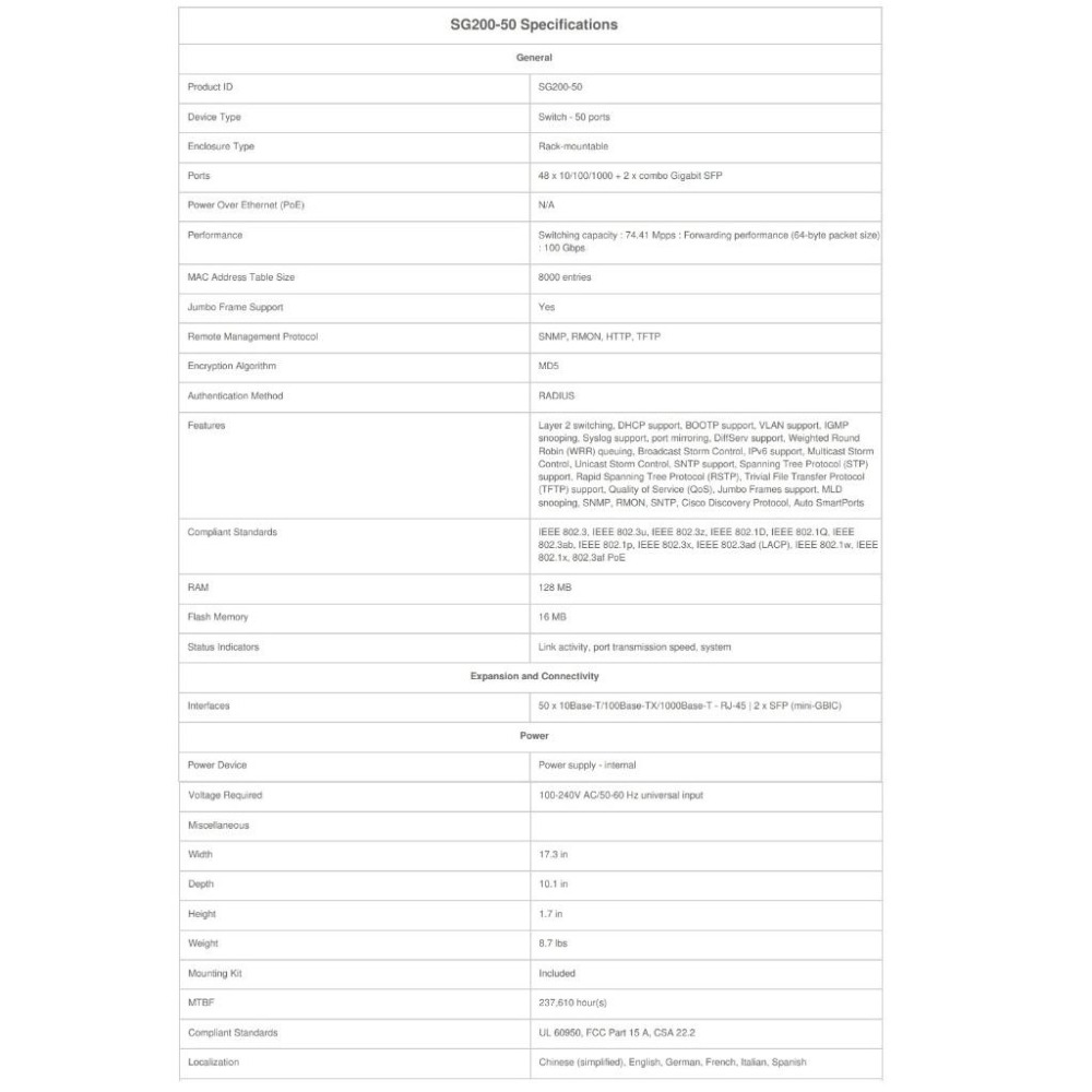 【現貨】思科 SG200-50 企業級路由器 48口 Gigabit  二層可網管交換機  CISCO SLM2048T-細節圖5