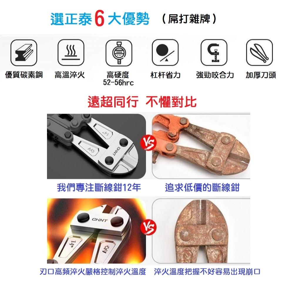【現貨】CHNT正泰 多功能斷線鉗 鋼筋鉗 強力鋼絲鉗 鐵絲剪刀 破壞剪 24~36吋 CRV 德國 日本進口技術-細節圖4