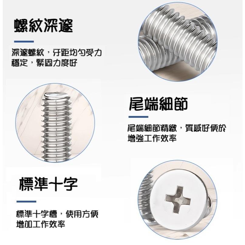 【現貨】CM鍍鋅 十字大平頭螺絲 薄頭 扁平頭 M3 M4 M5 M6 磁鐵帶孔螺絲 10個裝-細節圖2