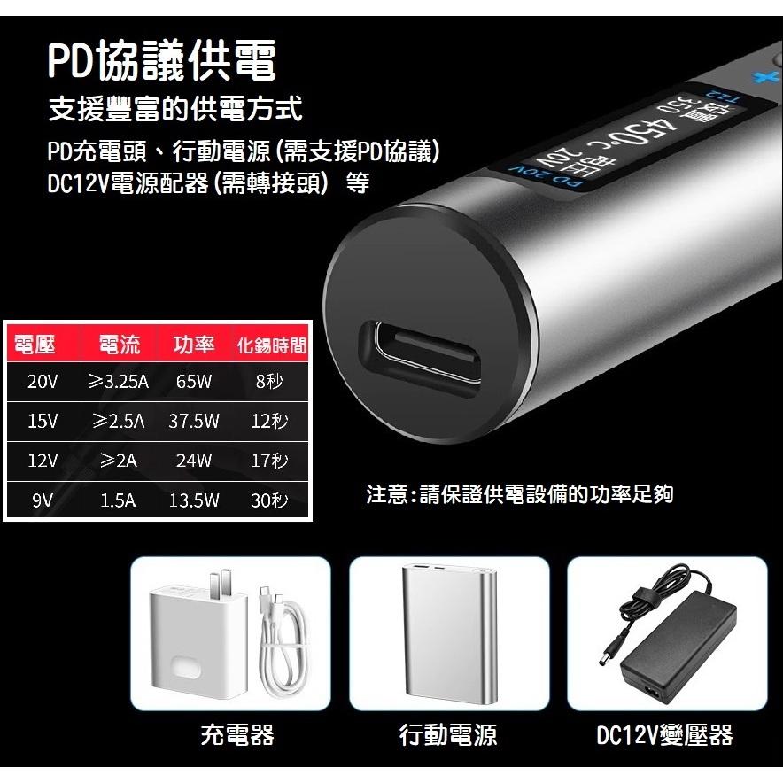 【現貨】T12恆溫可擕式電烙鐵 PD65W供電 內熱式 OLED數顯 可調溫 維修必備 fnirsi同款-細節圖4