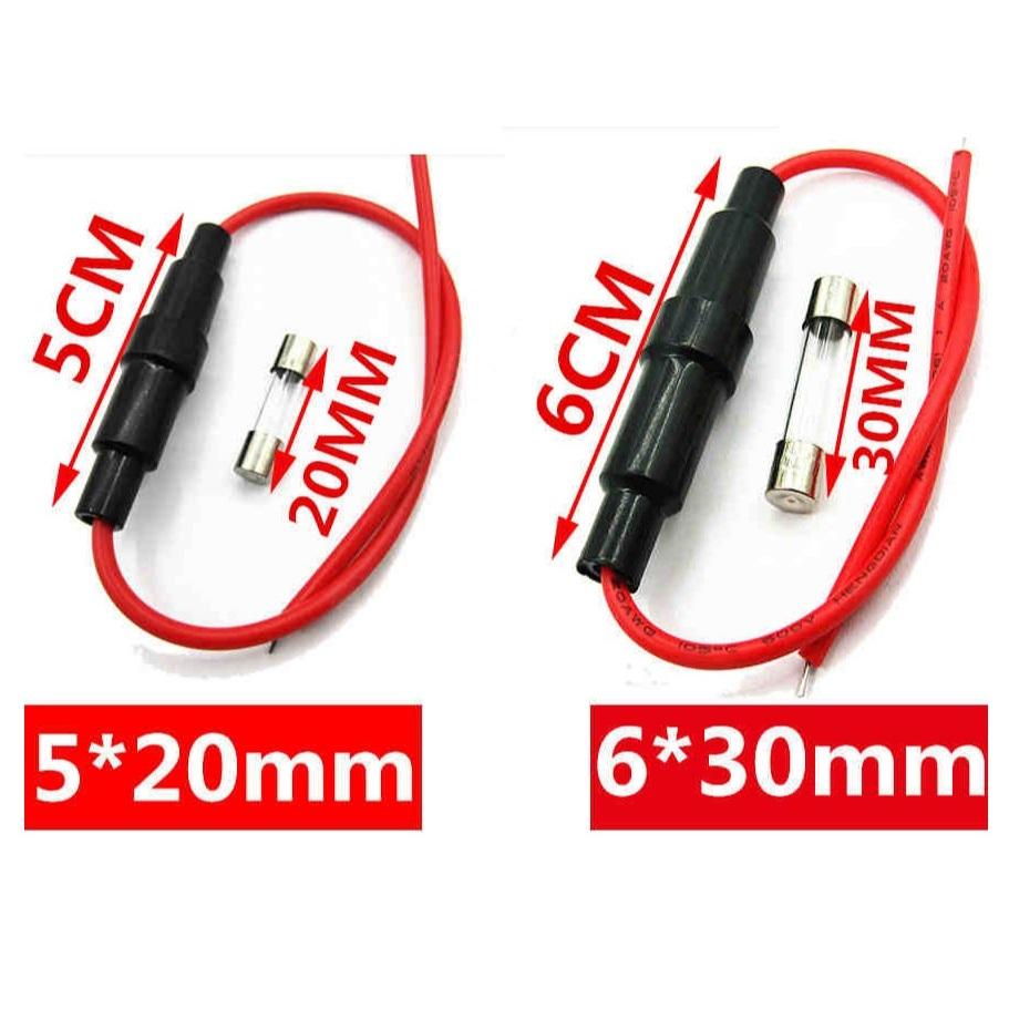 【現貨】保險絲管座 5x20/6x30mm 保險絲座帶線 全銅線 帶彈簧 保險絲座 5*20 6*30mm-細節圖4