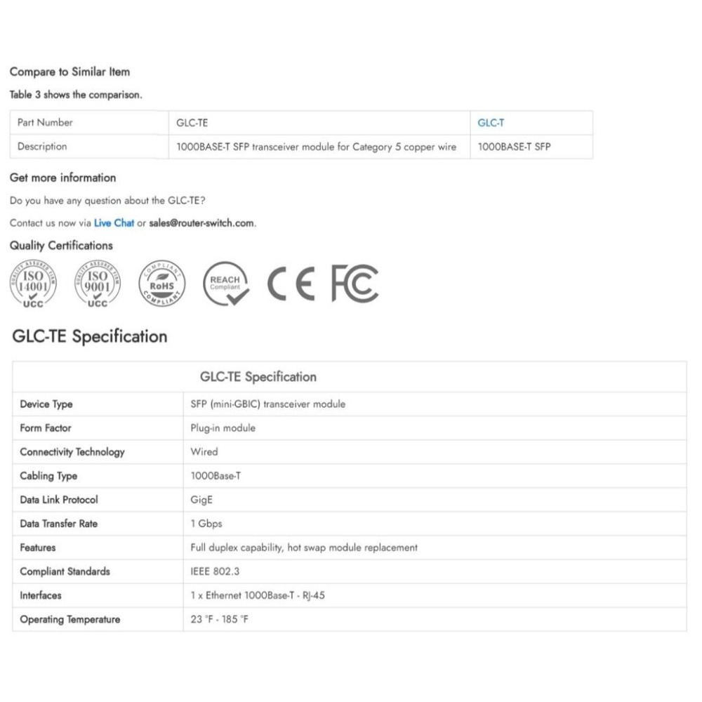【光纖】Cisco 思科 SFP-GLC-TE 1000BASE-T 光轉電 SFP Copper RJ-45 千兆-細節圖5