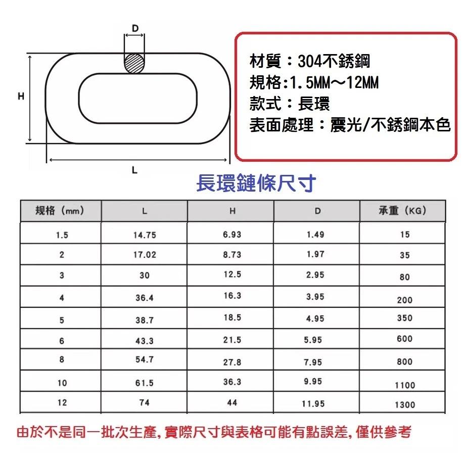 【台灣現貨】304不銹鋼鏈條 加粗 白鐵鏈條 8mm-12mm ST鏈條 長環吊鏈起重鏈 葫蘆鏈條 鎖車防盜 護欄-細節圖4