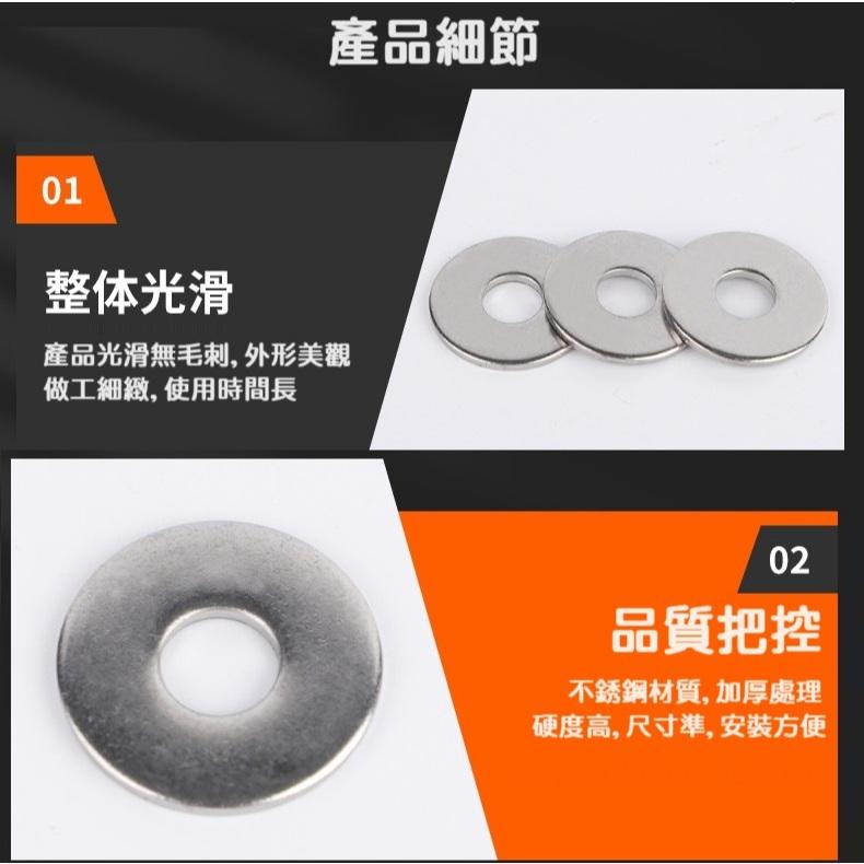 【現貨】304不銹鋼 圓形加大 白鐵華司墊片 平墊片 M30 M25 加厚 螺絲金屬墊圈 螺絲墊片-細節圖3
