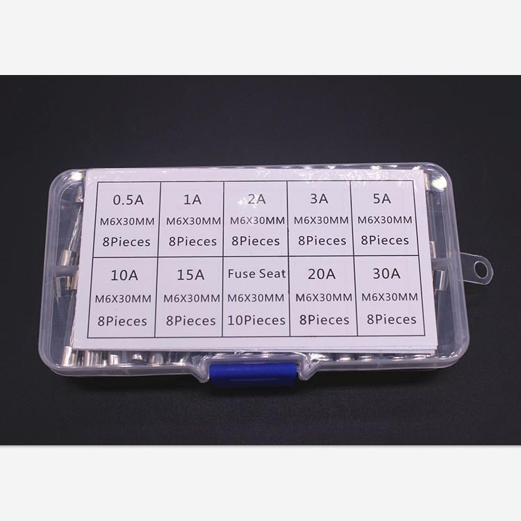 【現貨】6X30MM 玻璃保險絲 72個盒裝 0.5A~30A 10種 保險管 玻璃管-細節圖4