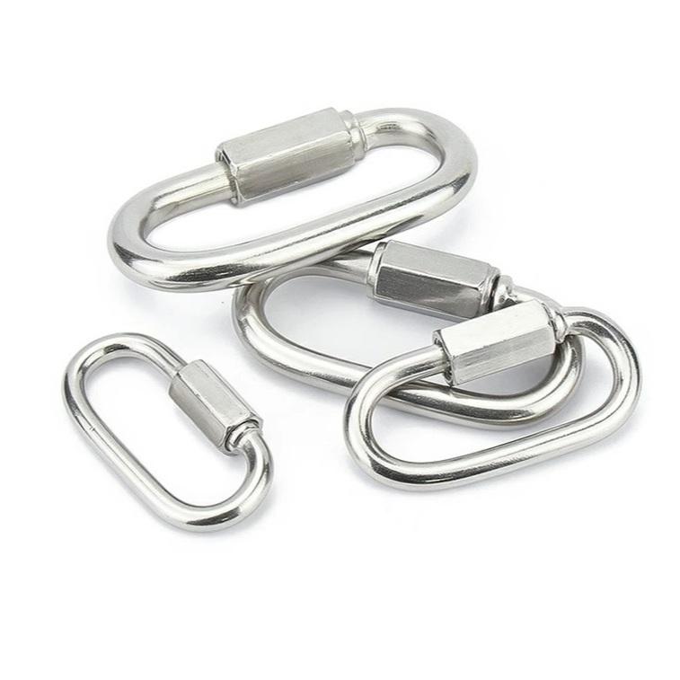 【快速發貨】304不銹鋼 大尺寸 快速接環 連結環 跑道扣 帶鎖鏈條扣環 登山保險扣 連接扣 狗鏈扣 M12~M16-細節圖2