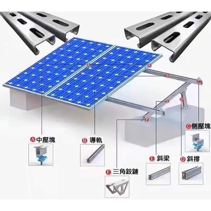 【現貨出清】太陽能板專用壓塊 鋁合金壓塊 中壓塊 側壓塊 C型鋼壓塊 支架壓塊 L型角鋁 太陽能配件-細節圖2