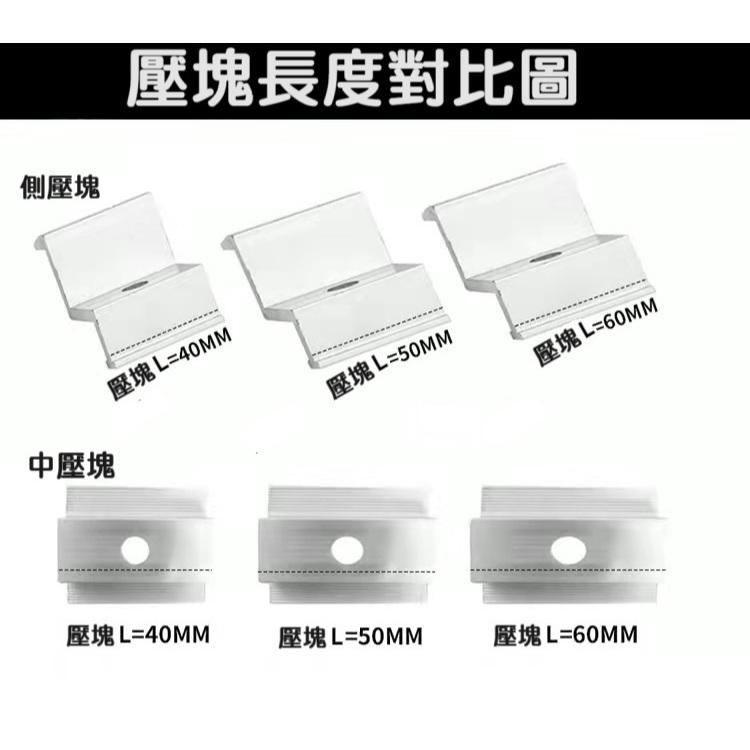 【現貨出清】太陽能板專用壓塊 鋁合金壓塊 中壓塊 側壓塊 C型鋼壓塊 支架壓塊 L型角鋁 太陽能配件-細節圖3
