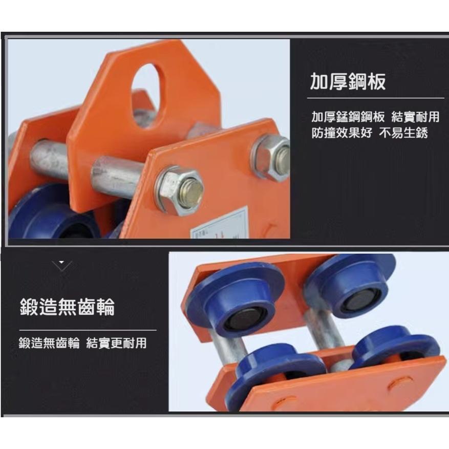 『現貨』手推跑車 1噸 工字鋼滑車 起重滑輪 手拉葫蘆 手拉單軌小車 GLC 龍門架-細節圖3