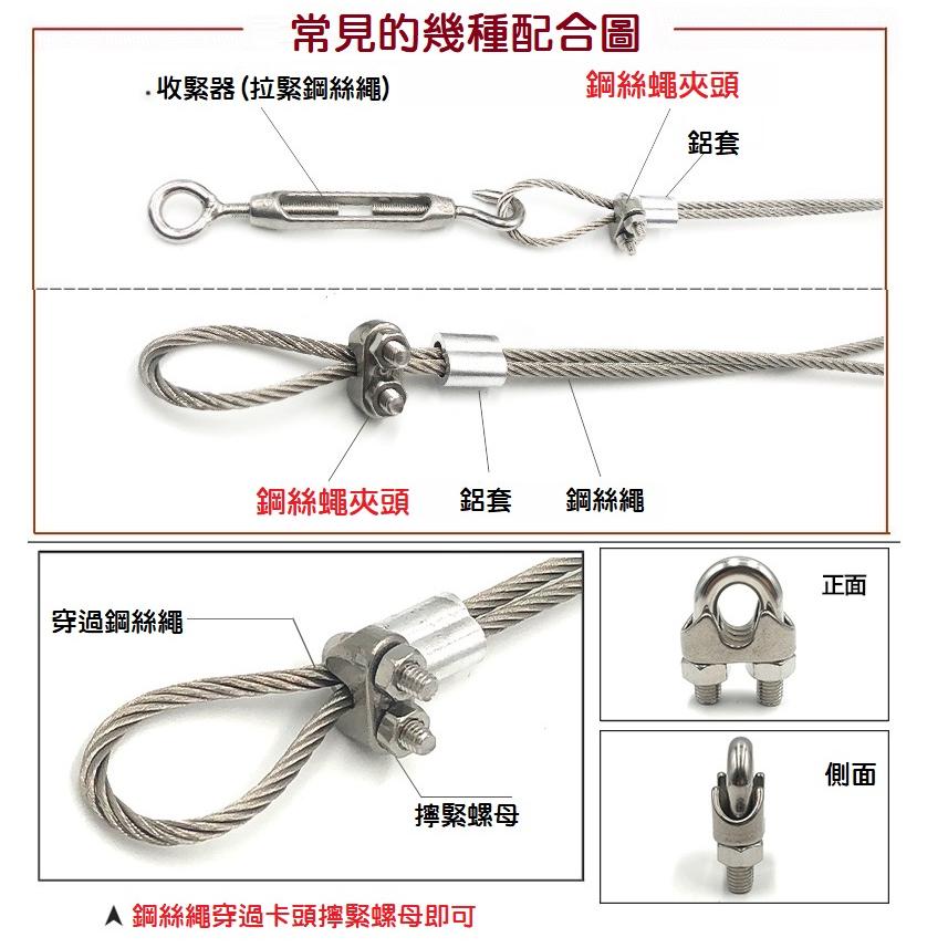 【現貨】304不鏽鋼夾頭 大尺寸 U型夾頭 鋼絲繩鎖扣 不鏽鋼固定卡頭 繩卡 美式鋼索夾 鎖緊器 卡緊器 M12~M18-細節圖4