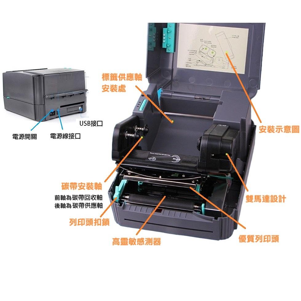 【台灣現貨】TSC 桌上型條碼印表機 TTP-244 Pro  熱感應/熱轉印 244 Plus 條碼標籤機 列印機-細節圖6
