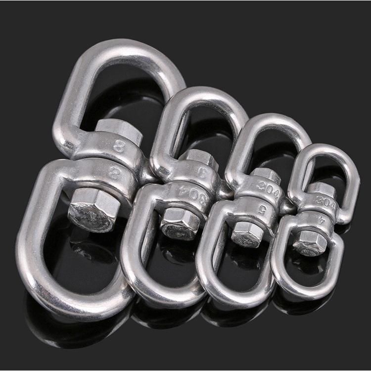 【現貨】304白鐵旋轉圈 萬向旋轉環 8字轉環 狗鏈索具配件 萬向環 山豬用 條扣環M4～M10-細節圖6