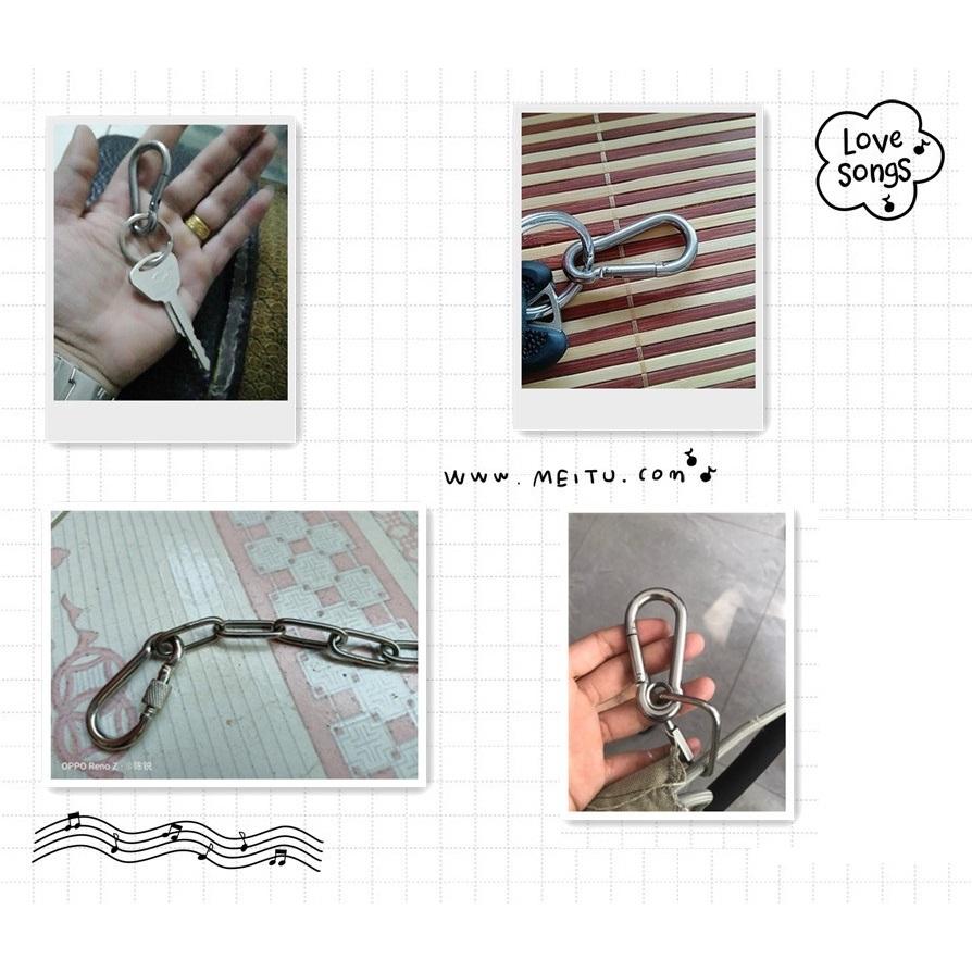 【現貨】304不銹鋼 彈簧扣 登山扣 保險扣 彈扣 鏈條扣 葫蘆扣 扣環 狗鏈 保險鉤索具 白鐵 M4～M12-細節圖5