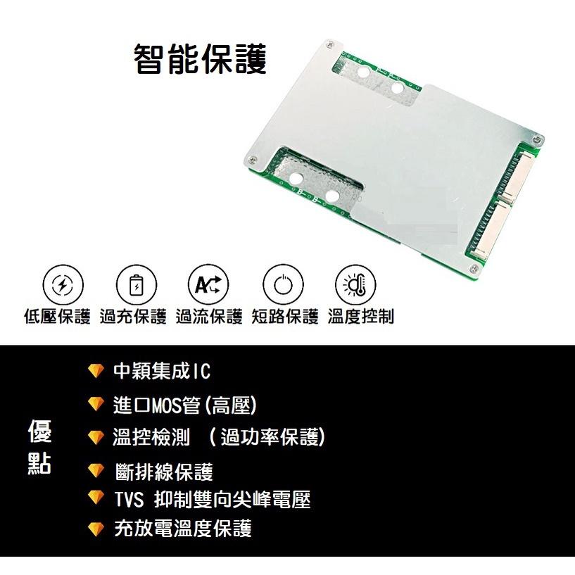 【現貨】17串60V 50A 鋰電池保護板 同口 大電流帶均衡 電動車 逆變器 過流過充過放保護 瞬間200A-細節圖2