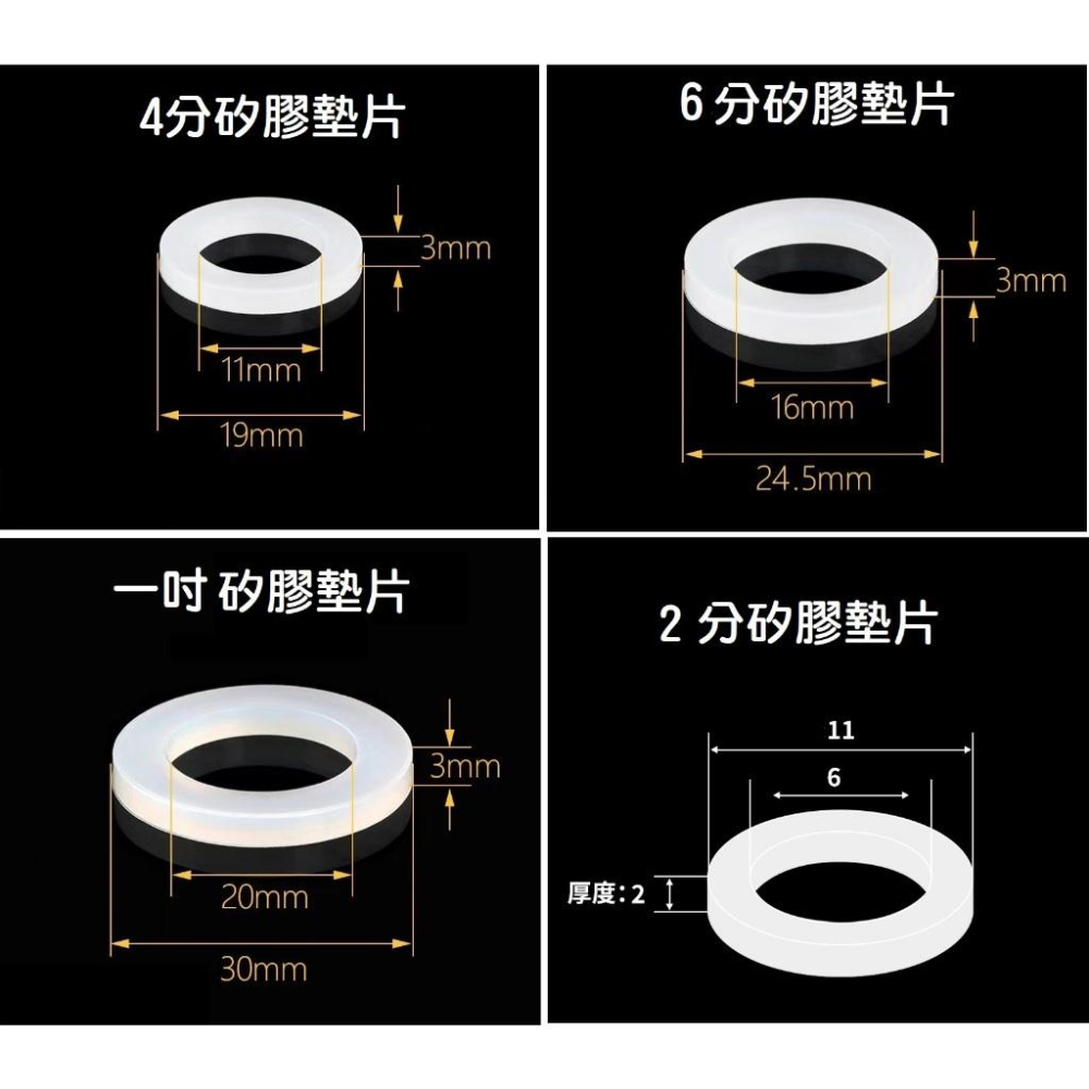 【現貨】2分 4分 6分 1寸 矽膠 橡膠墊片 矽膠墊片 止水墊圈 濾網墊圈 密封矽膠 水龍頭 淨水器 密封圈 無毒無味-細節圖4