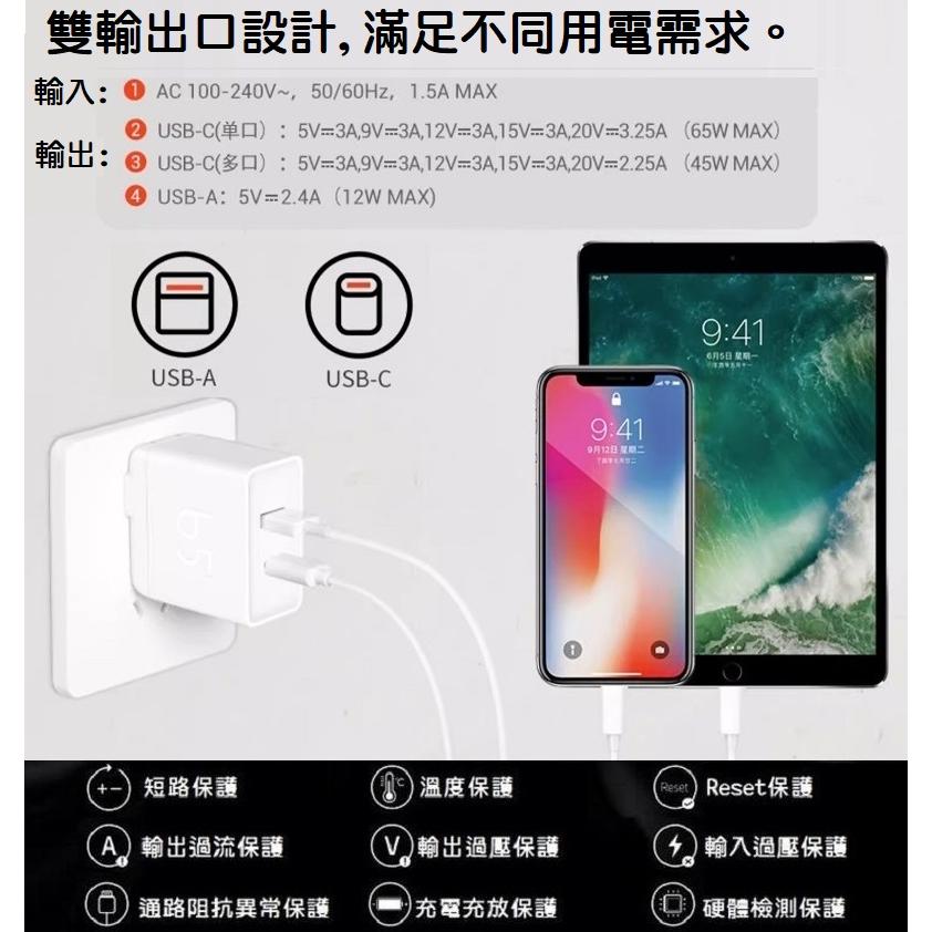 【現貨】愛國者 agio GaN 65W 氮化鎵充電器 雙口PD快充 iPhone 筆電 Switch macbook-細節圖4