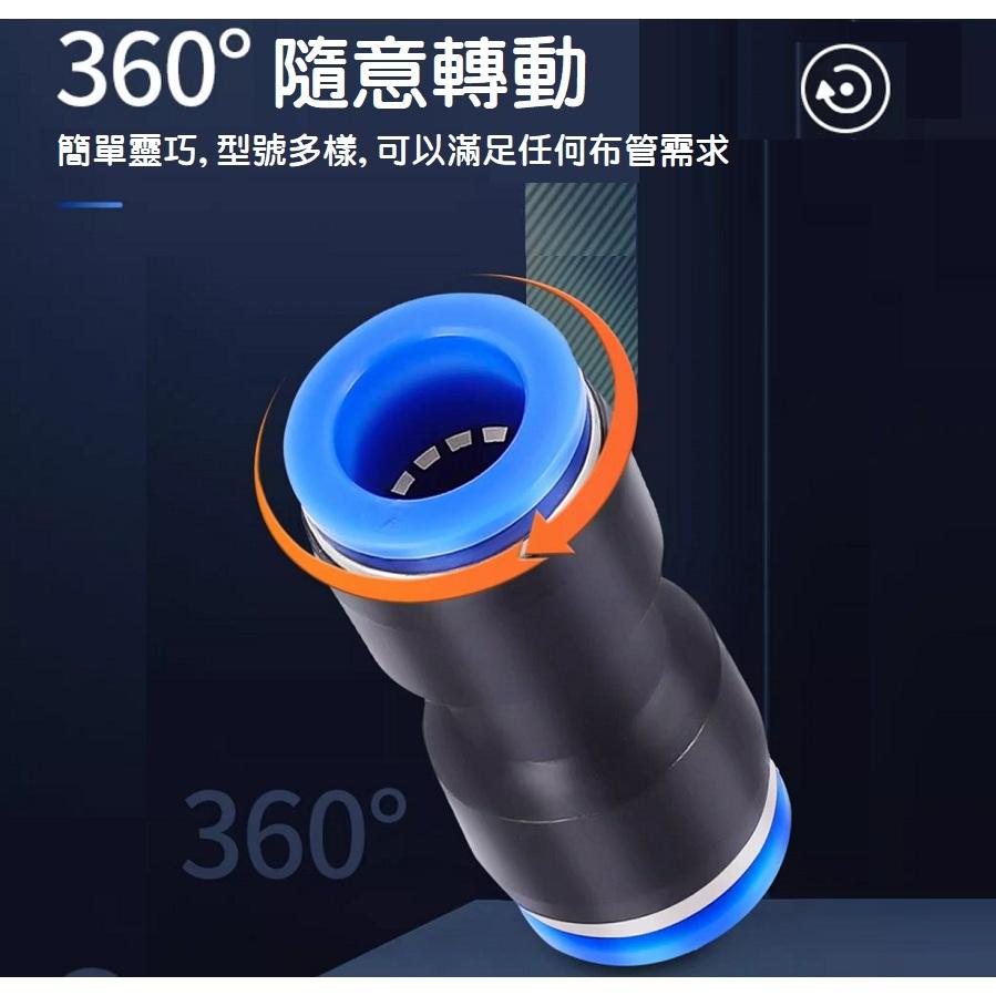 【現貨】氣動快速插頭 氣管快速接頭 直通 對接 風管 空壓 高壓 PU6/8/10/12mm 快插氣管-細節圖8