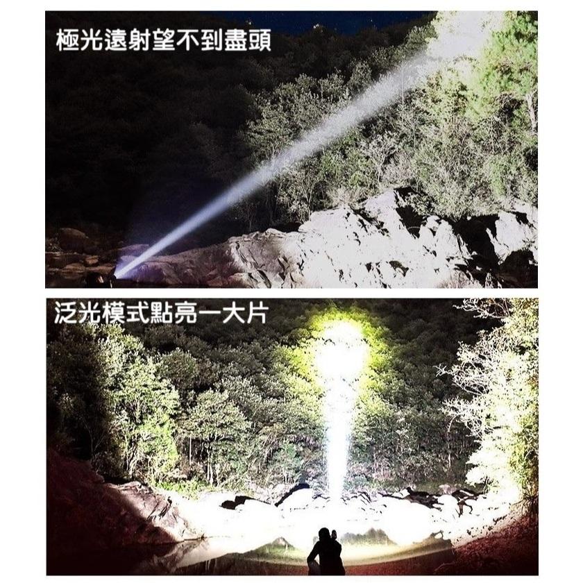 【高雄現貨】天火蒼龍二代 強光手電筒 超亮 戶外巡邏 家用照明 充電長續航 多功能 聚焦點火 白鐳射 遠射 強光炮-細節圖7