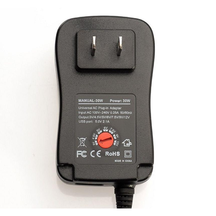 【現貨】30W 多功能電壓可調變壓器 DC電壓 3V 4.5V 5V 6V 7.5V 9V 12V 多種轉接頭 帶USB-細節圖5