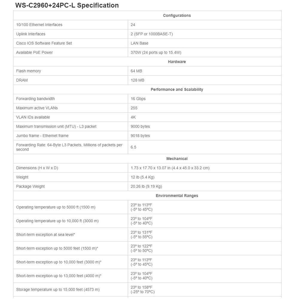 【全新原裝】思科 Cisco WS-C2960+24PC-L 24口 POE SFP 網路交換機 Switch 二層-細節圖5