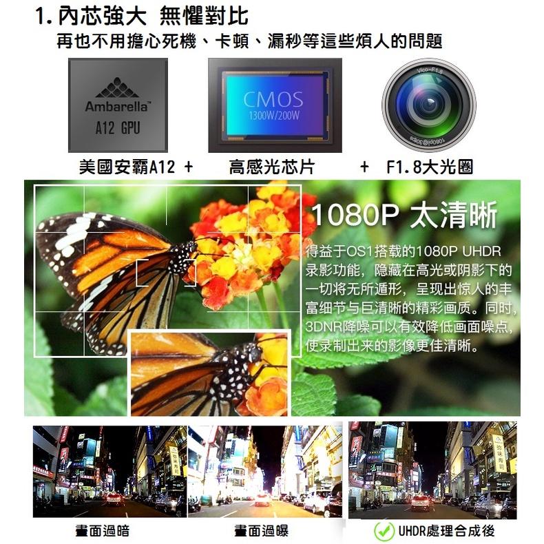 [全新台灣公司貨]視連科 VICO OS1 安霸A12行車紀錄器 2K畫質 1440P 同MF1 GPS 停車監控夜視王-細節圖3