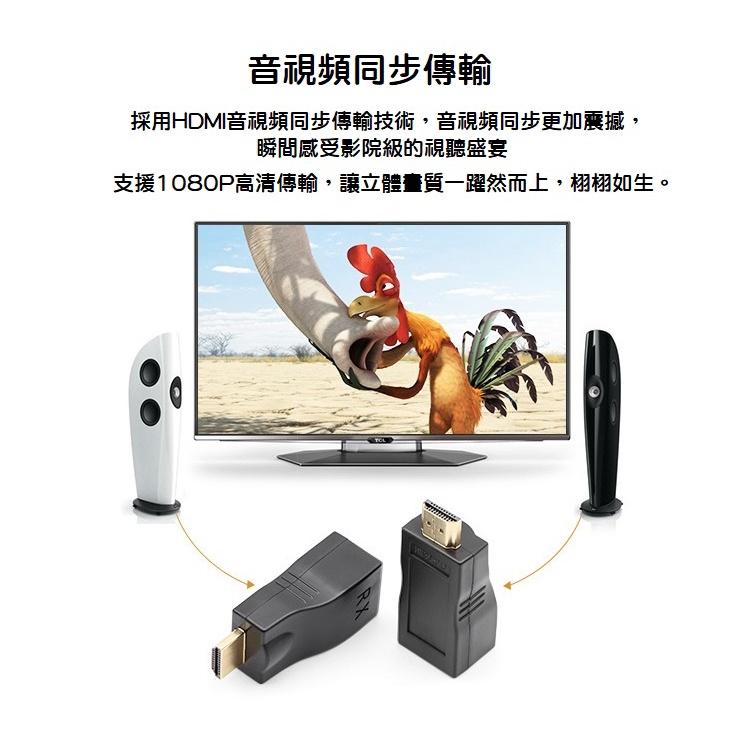 【現貨】RJ45轉HDMI訊號延長器 轉接頭 單網線30米 無損信號 監視器必備-細節圖6