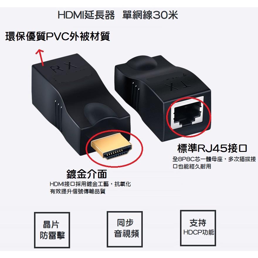 【現貨】RJ45轉HDMI訊號延長器 轉接頭 單網線30米 無損信號 監視器必備-細節圖7