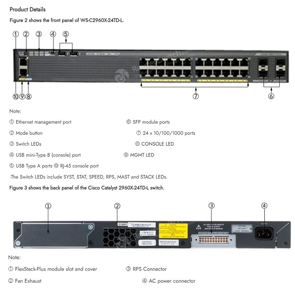 【現貨】思科 Cisco WS-C2960X-24TD-L 網路交換器 2x10G SFP網管型 全新盒裝 Switch-細節圖3