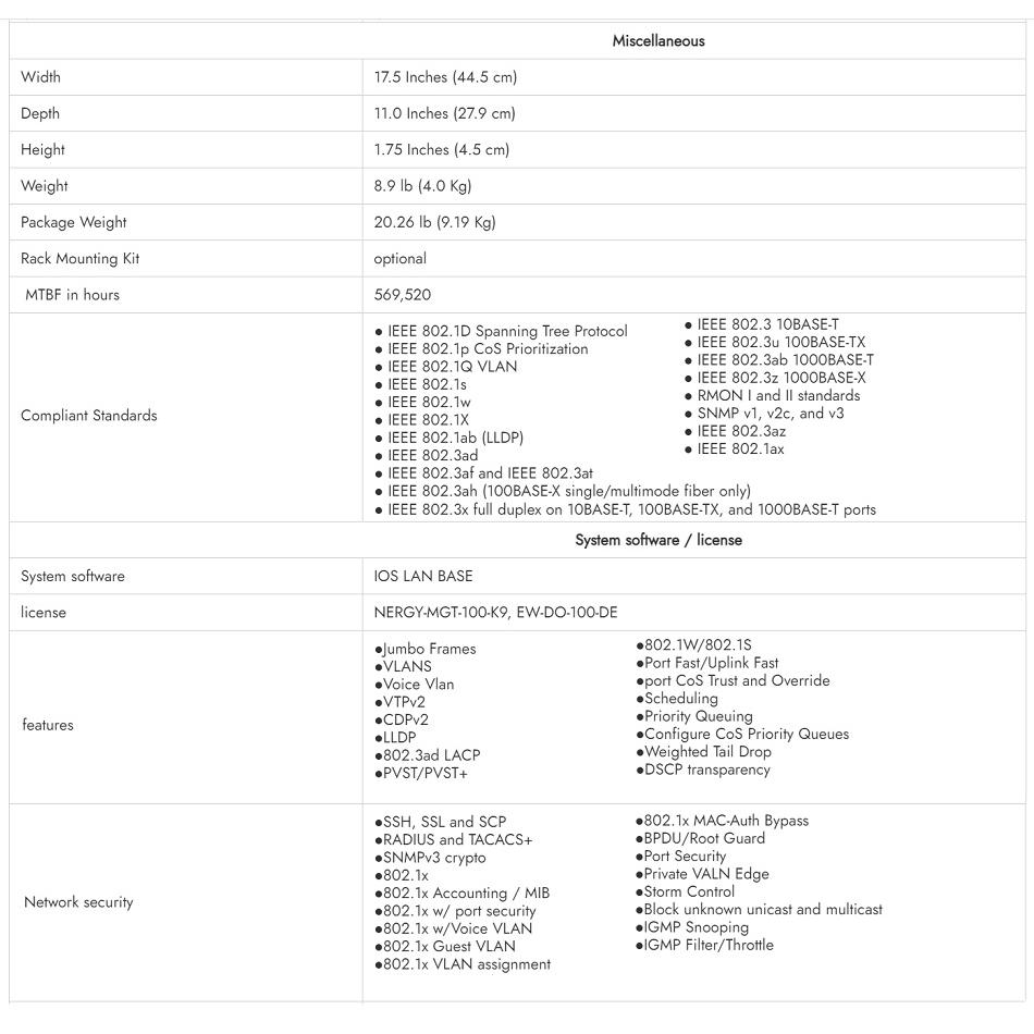 【現貨】思科 Cisco WS-C2960X-24TD-L 網路交換器 2x10G SFP網管型 全新盒裝 Switch-細節圖6