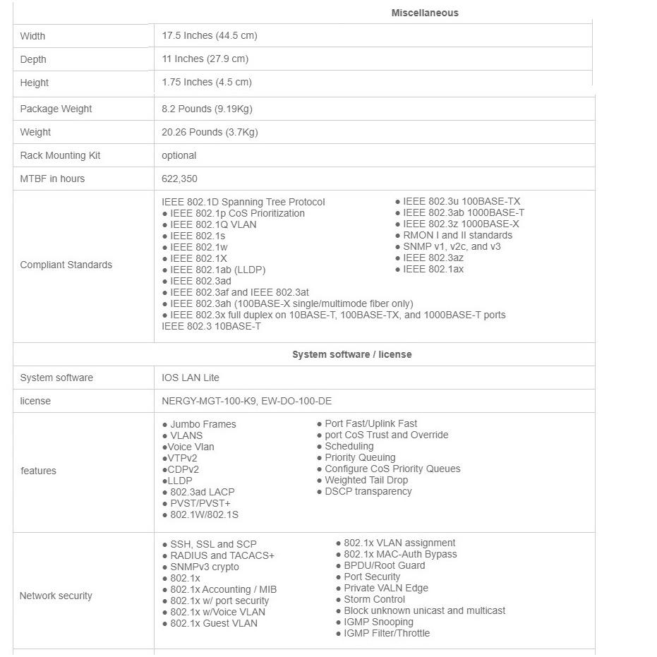 【現貨】思科 Cisco WS-C2960X-24TS-LL 網路交換器 2xSFP 網管型 全新盒裝 Switch-細節圖6