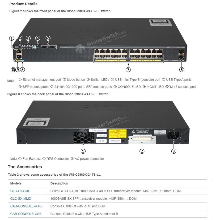 【現貨】思科 Cisco WS-C2960X-24TS-LL 網路交換器 2xSFP 網管型 全新盒裝 Switch-細節圖4