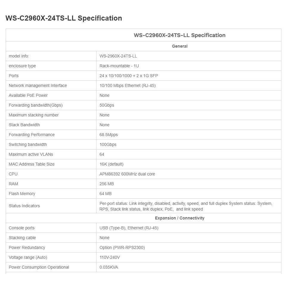 【現貨】思科 Cisco WS-C2960X-24TS-LL 網路交換器 2xSFP 網管型 全新盒裝 Switch-細節圖5