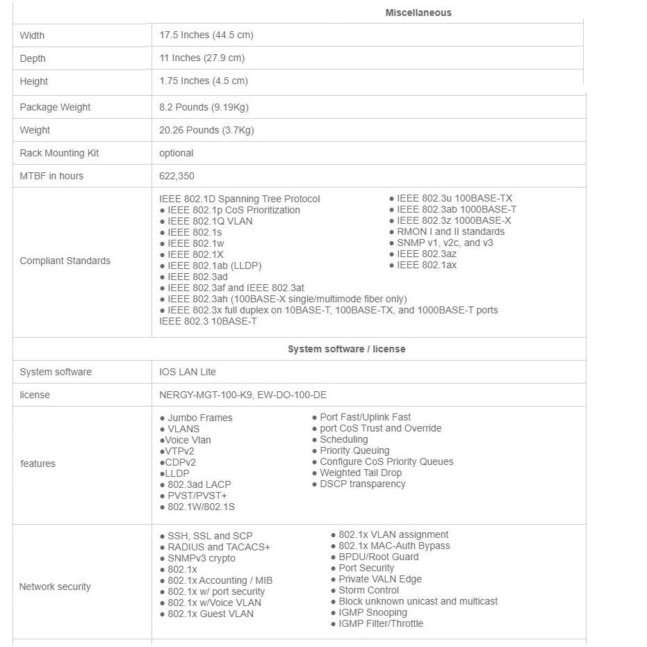 【現貨】思科 Cisco WS-C2960X-24TS-LL 網路交換器 2xSFP 網管型 全新盒裝 Switch-細節圖6