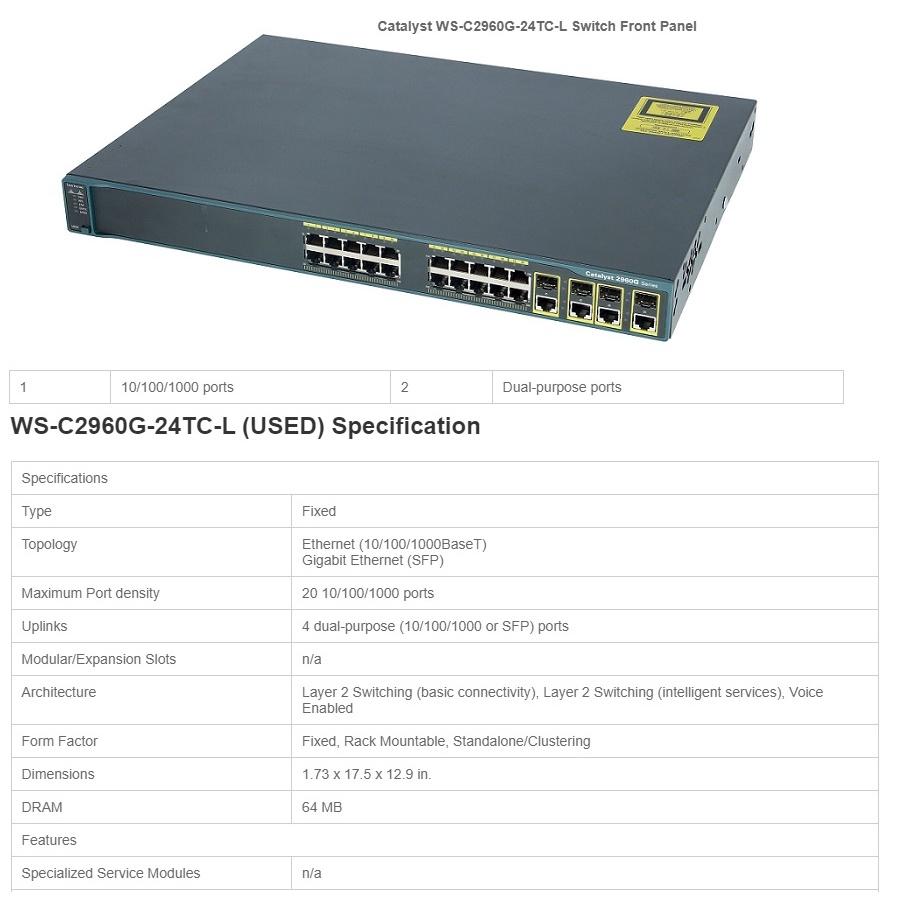 【全新原裝】思科 Cisco WS-C2960G-24TC-L 24口 網路交換機 二層 Switch-細節圖2