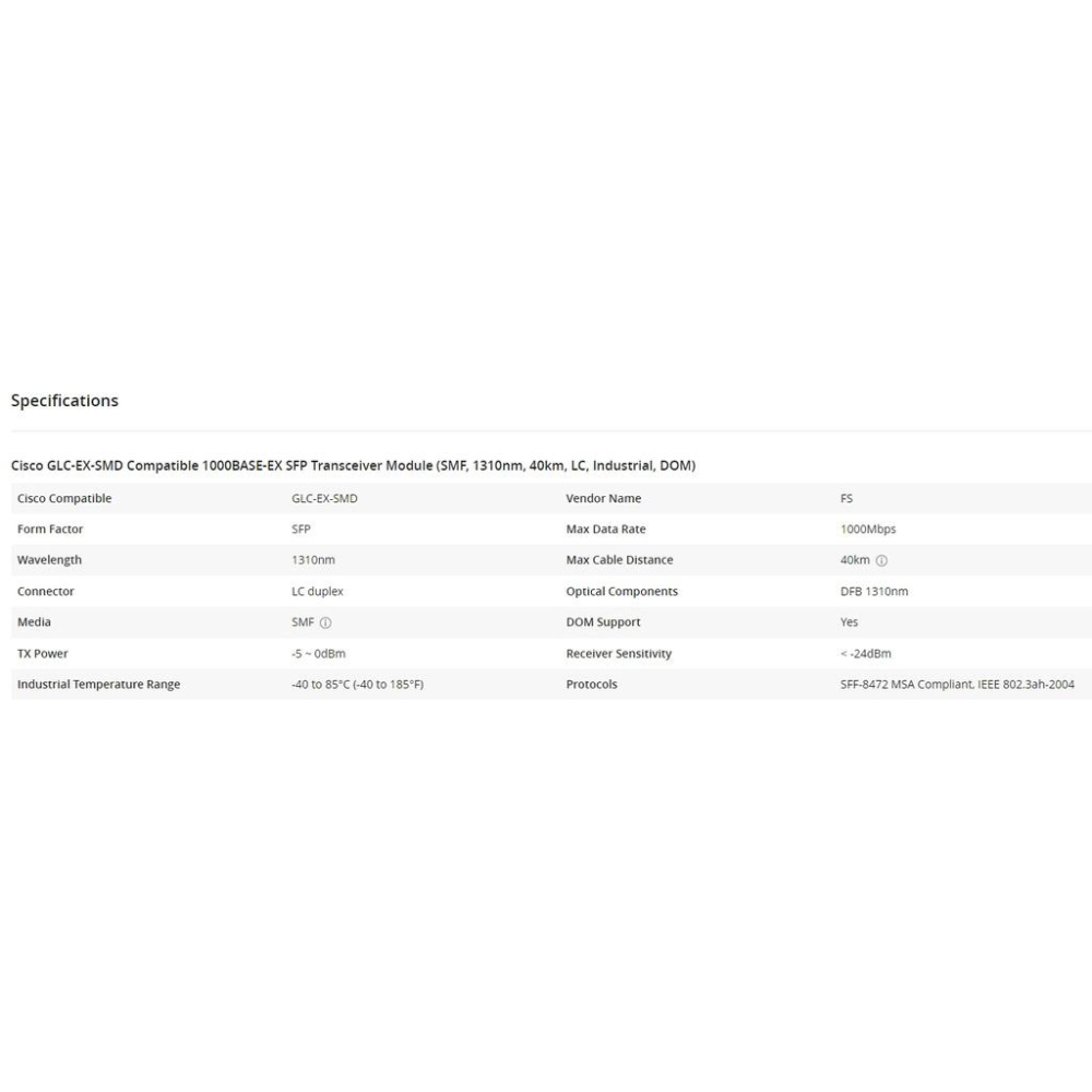 【光纖】Cisco 思科 GLC-EX-SMD 1310nm 40km 光纖模組 SFP模塊 GLC-EX-SM-細節圖2