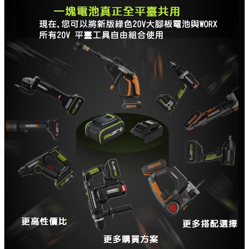 【現貨】WORX 威克士 WA4600 20V鋰電池轉換器 電池轉接座 大腳板轉小腳板 綠電池轉橘系列工具 轉換頭-細節圖2