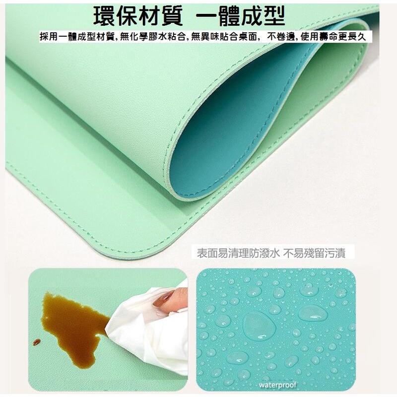 【台灣現貨】 雙面皮質桌墊 雙色皮革鎖邊 超大滑鼠墊 辦公桌墊 防水防污 電腦桌墊 附綁帶 防水滑鼠墊 止滑 多功能-細節圖6