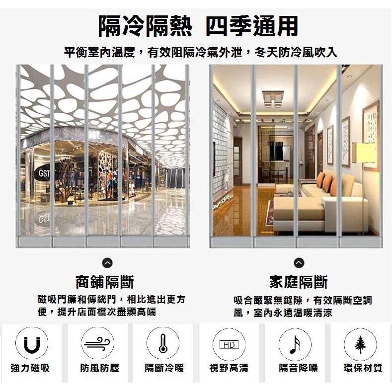 【訂製】PVC磁吸透明 加厚冷氣門簾 隔間簾 冷凍庫 空調門簾 阻擋冷氣外洩 塑料 防蚊 店鋪商用 擋風 省電環保-細節圖2