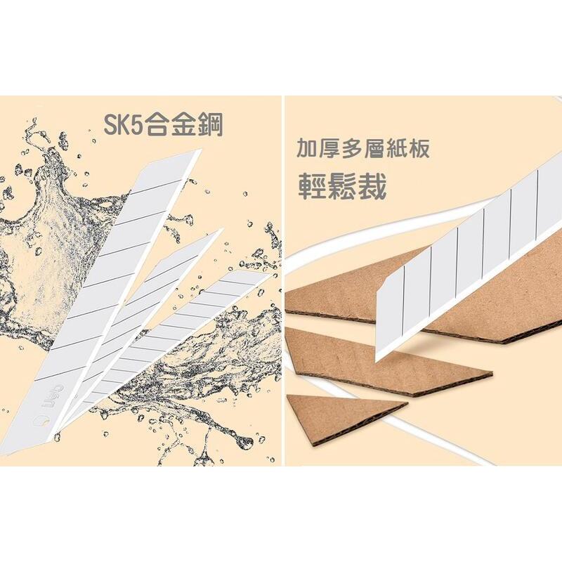 【現貨】18mm SK5合金鋼 美工刀片 10片裝 大美工刀 碳鋼刀片 大號 0.5mm加厚 高品質美工刀刀片-細節圖3
